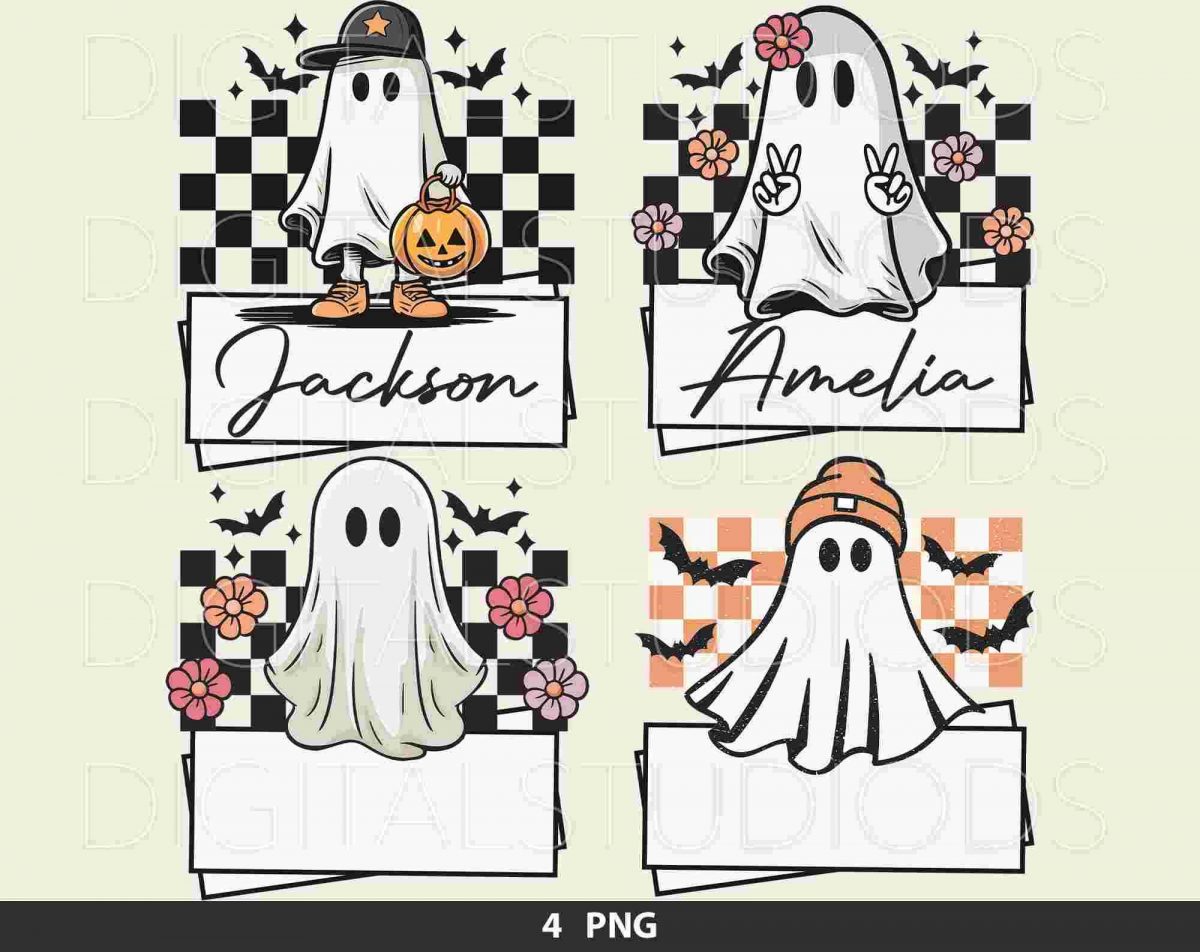 Custom Halloween Kid Name png Cute Boy Girl Designs for Kids