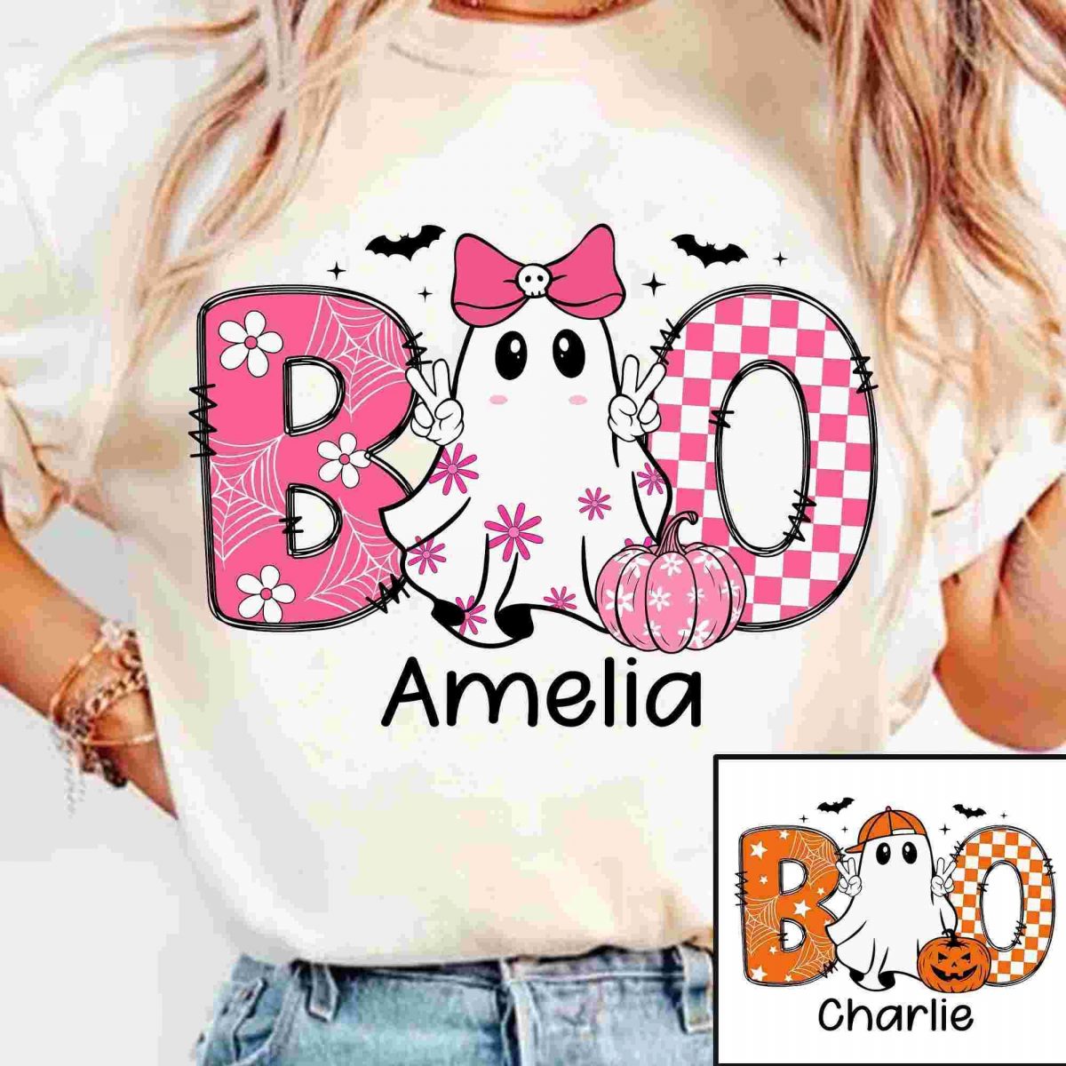 Custom Halloween Kids Name SVG Vintage Boy Girl Boo Baseball Cap Chic