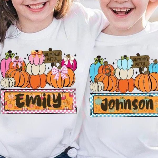 Custom Name Pumpkin Patch for Kids Cute Thanksgiving Fall SVG