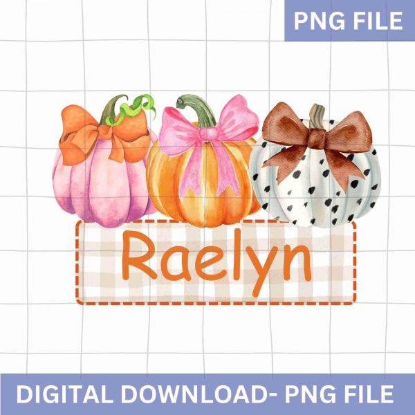 Custom Thanksgiving Pumpkin Kid Name SVG Adorable Fall PNG for Girls