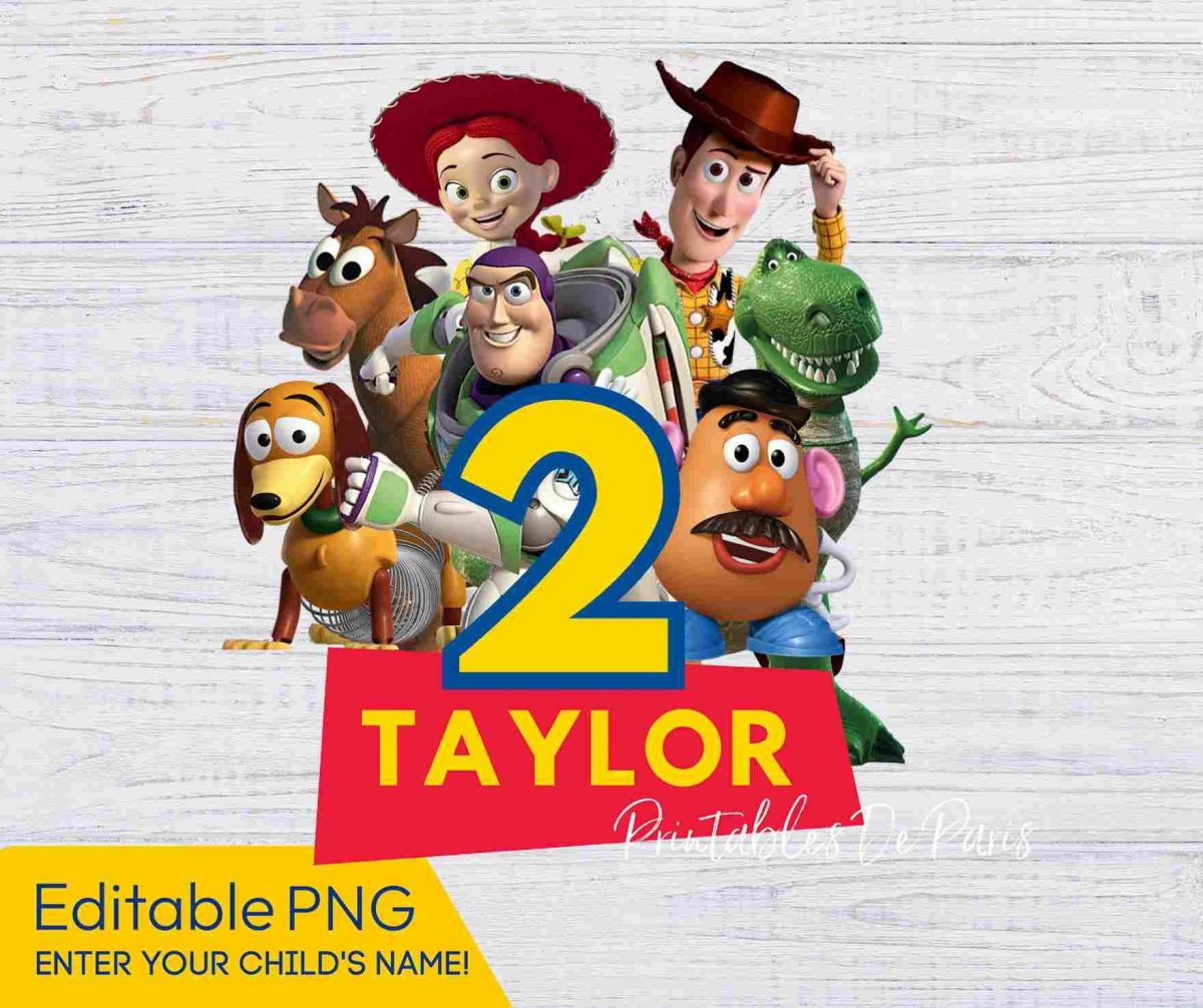 Custom Toy Story PNGs Birthday Shirt Cake Topper Edit NameAge