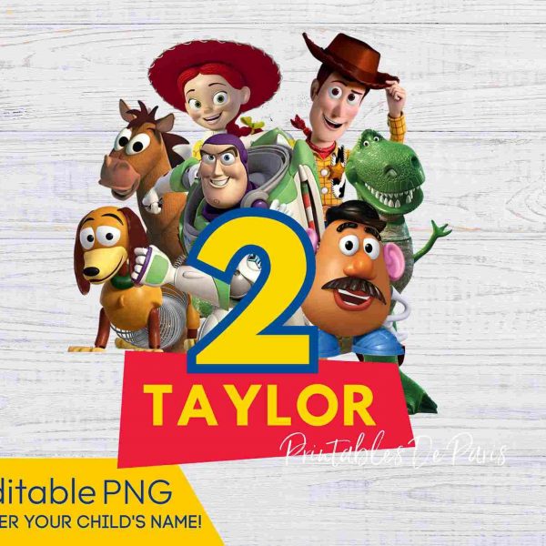 Custom Toy Story PNGs Birthday Shirt Cake Topper Edit NameAge