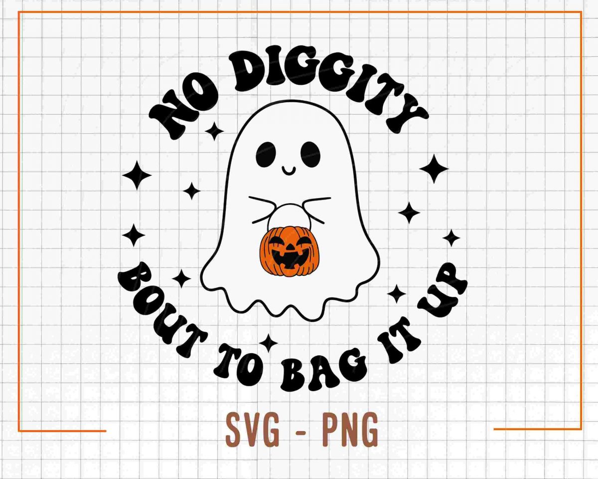 Cute Ghost Halloween SVG Retro PNG for Cricut