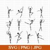 Cute Halloween Ballet Skeletons Instant Download svg png