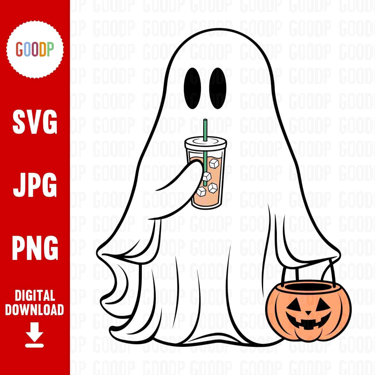 Cute Halloween Ghost and Pumpkins Spooky Season Svg for Cricut