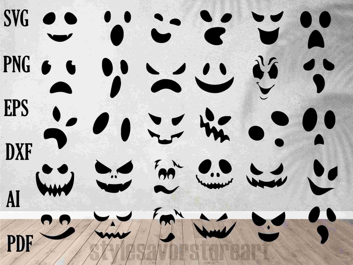 Cute Halloween Ghost Face Bundle SVG PNG for Cricut Design