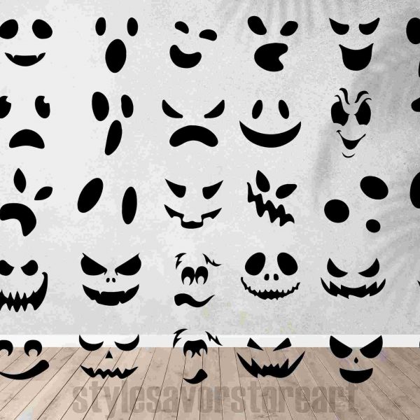 Cute Halloween Ghost Face Bundle SVG PNG for Cricut Design