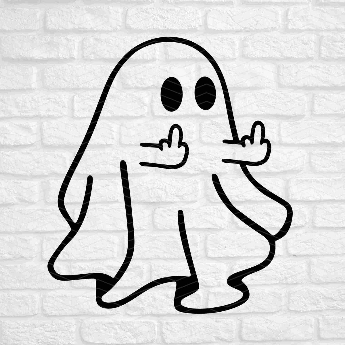 Cute Halloween Ghost Middle Finger SVG PNG for Cricut