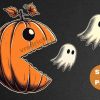 Cute PacMan Pumpkin Digital Graphic Funny Halloween POD Design SVG