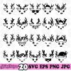 Cute Rudolph Clipart 20 Reindeer Faces SVG Cool Antler PNG Bundle