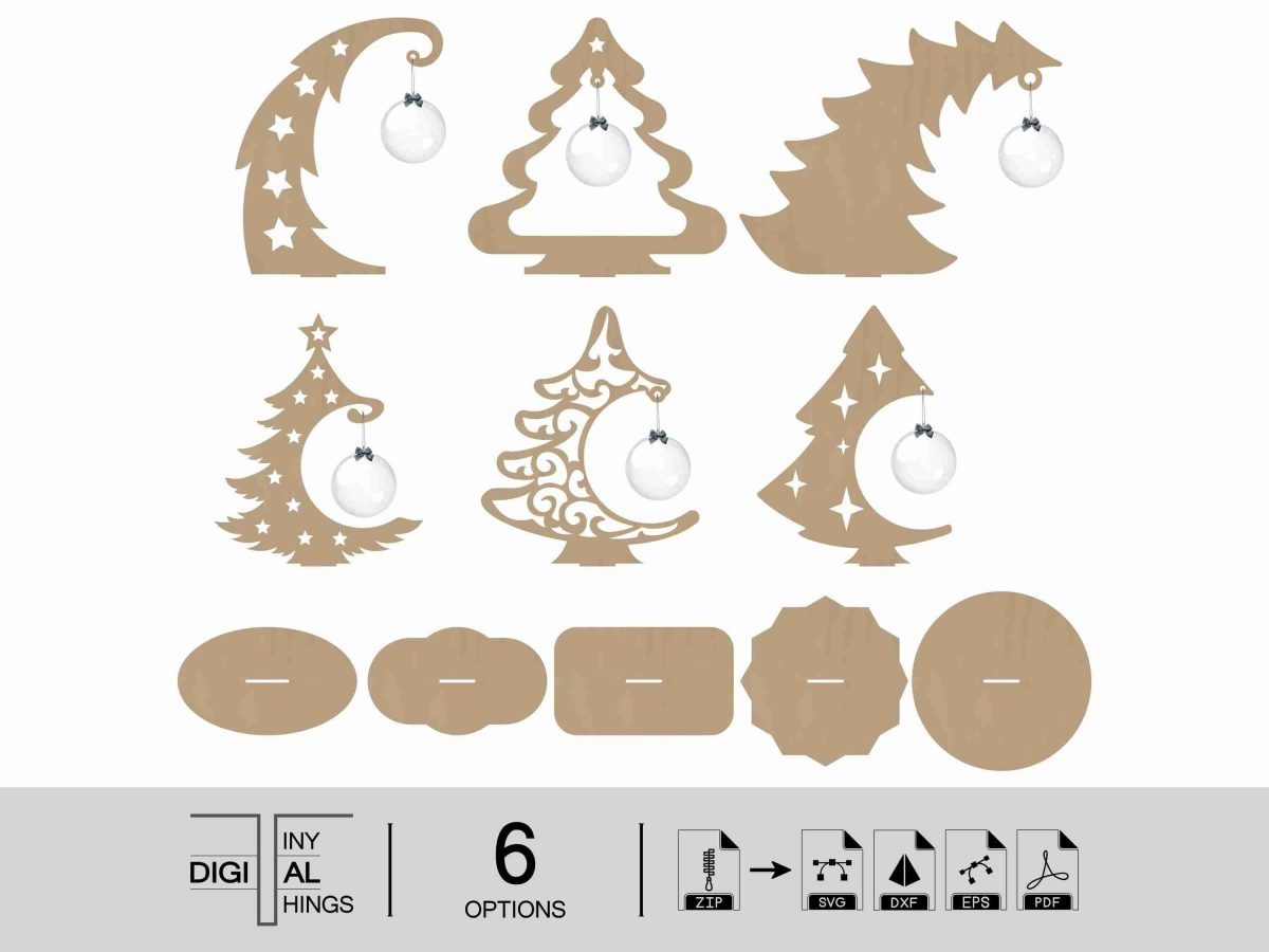 Decorate with Christmas Tree SVG DXF for Laser Cutting Holiday