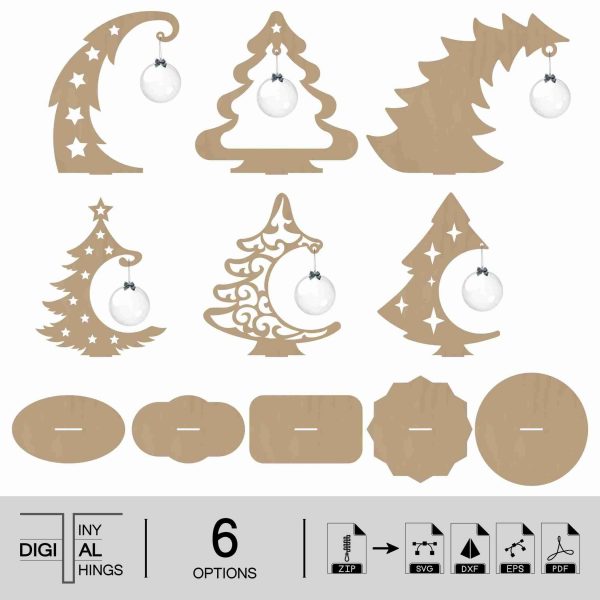 Decorate with Christmas Tree SVG DXF for Laser Cutting Holiday