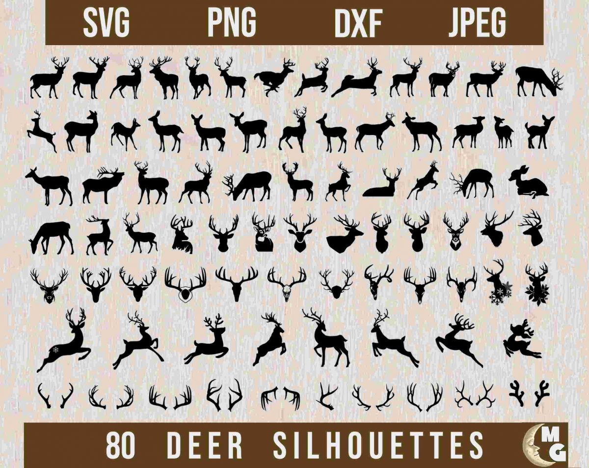 Deer Hunting SVG Bundle 80 Designs Deer Vector PNG Laser Cut Files