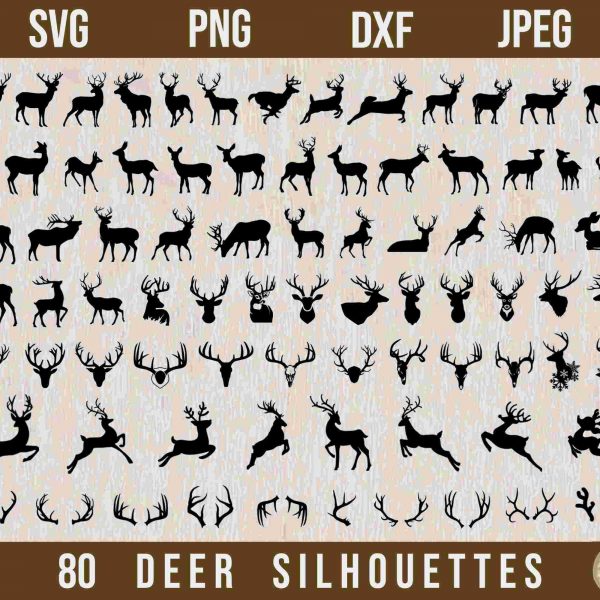 Deer Hunting SVG Bundle 80 Designs Deer Vector PNG Laser Cut Files