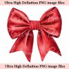 Digital Bright Red Bow PNG Simple Coquette PNG - Holiday Clip Art Download for Journaling, Digital Sticker File for Planner - Commercial Use