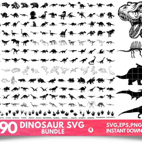 Dino SVG PNG Bundle Clipart Cut Files for Cricut