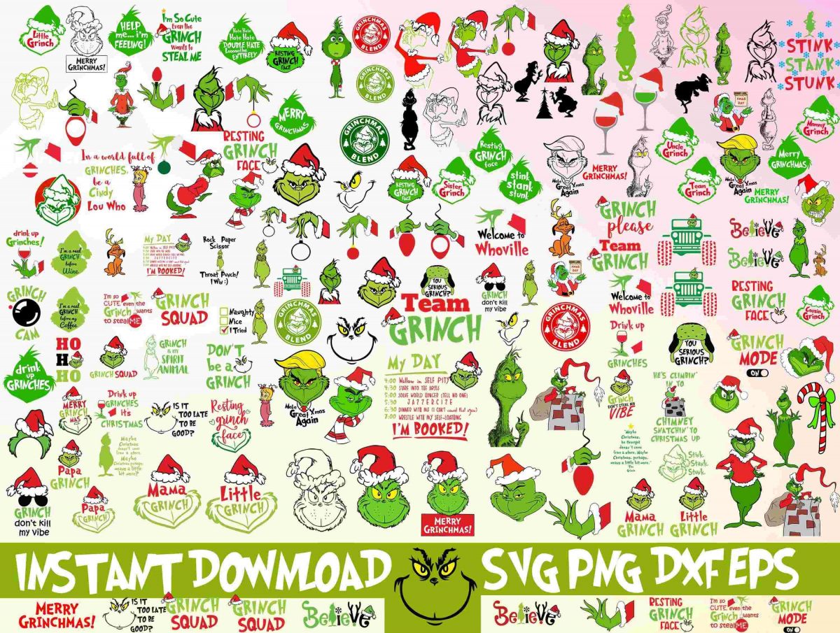 Discover 750 Grinch SVG PNG Bundle 190 Unique Designs Clipart Cricut