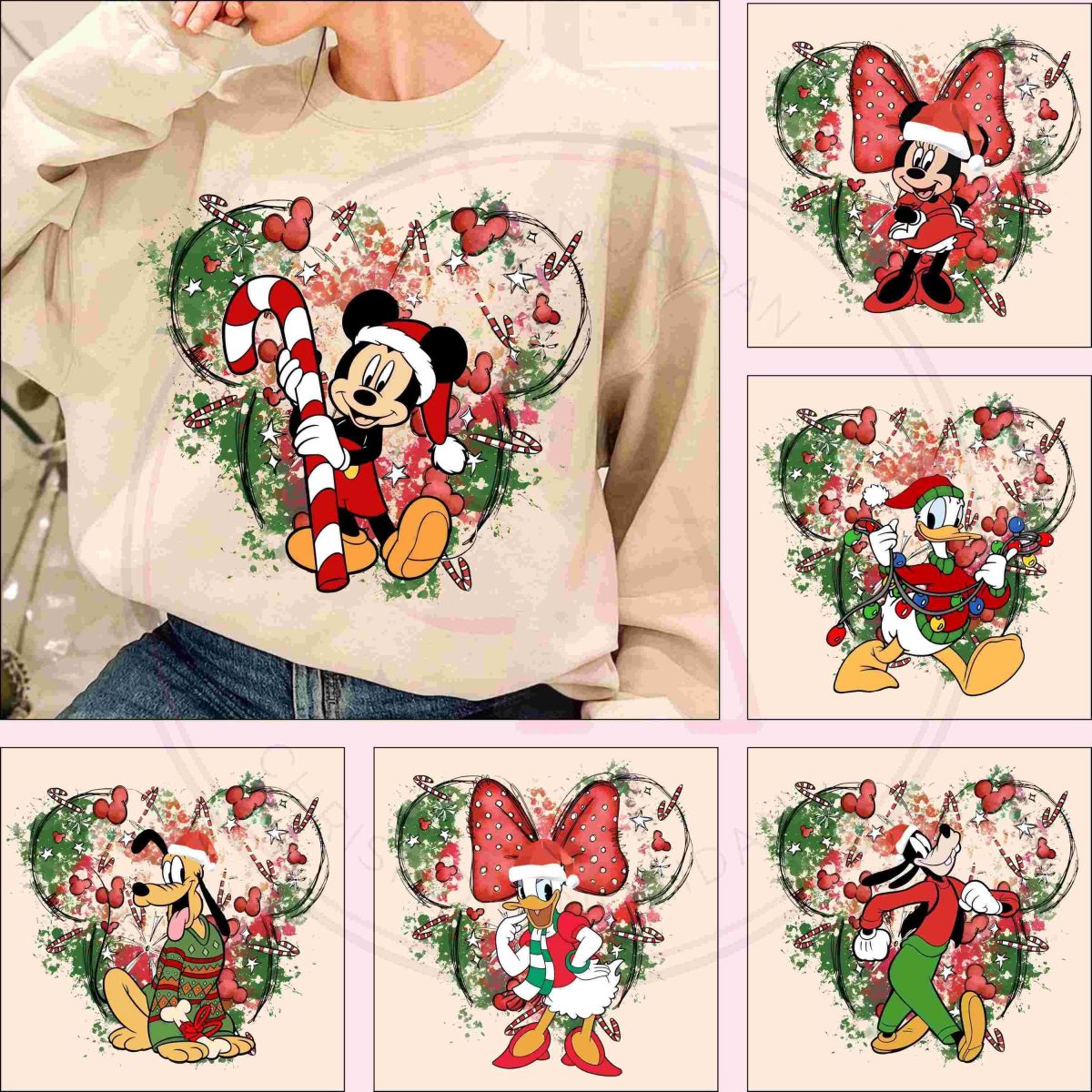 Disney Christmas Characters Bundle Merry SVG Mickey Friends Holiday