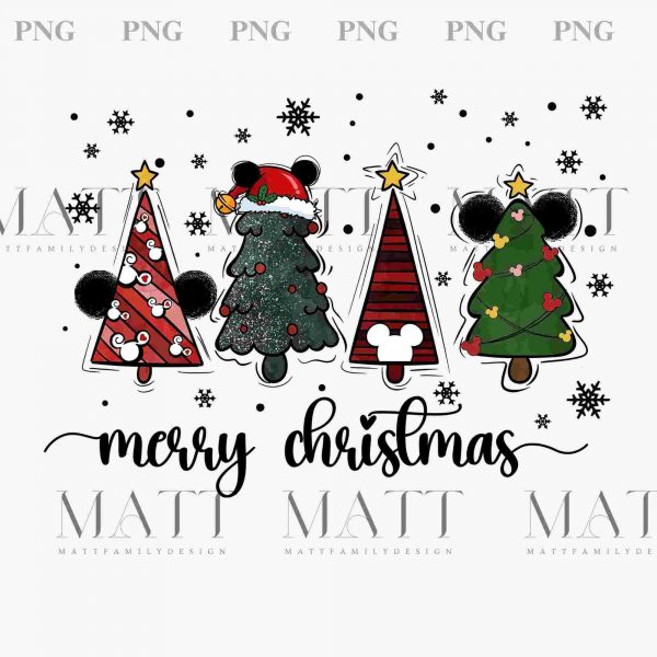 Disney Christmas Tree and Family in SVG and PNG Merry Mickey Holiday