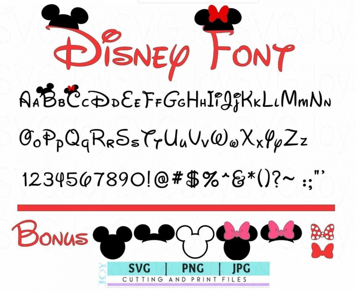 Disney Font SVG for Mickey Mouse TShirts Birthday Party Shirt Cut