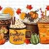 Download Fall Coffee Cups PNG Sublimation Designs for Cozy Fall Vibes