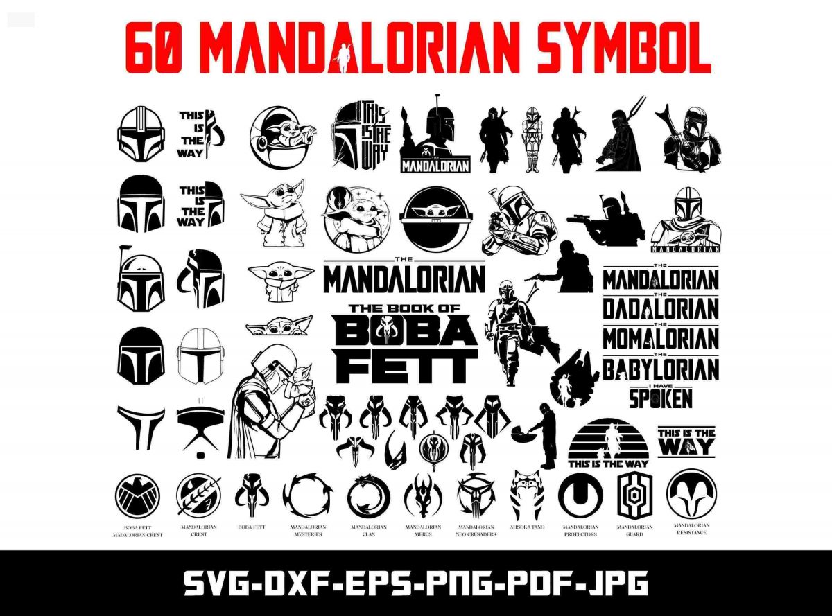 Download Star Wars Mandalorian Symbols SVG PNG Cut Files for