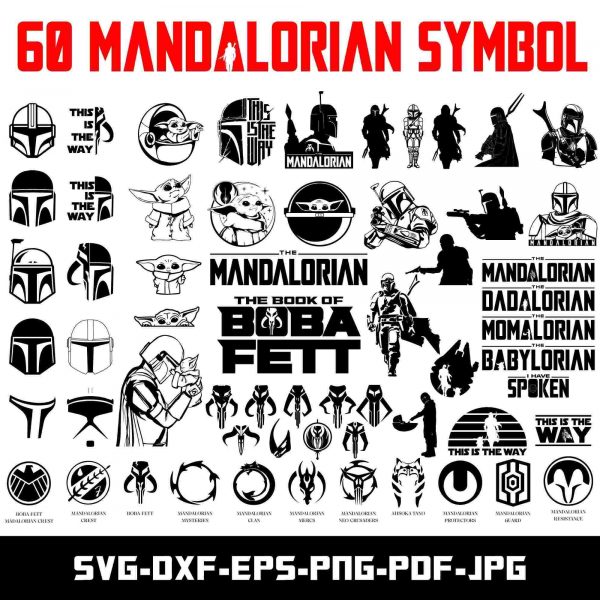 Download Star Wars Mandalorian Symbols SVG PNG Cut Files for