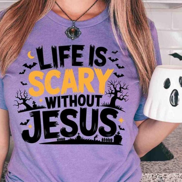 Embrace Faith with Jesus Halloween Tee Svg Christian Spooky Png