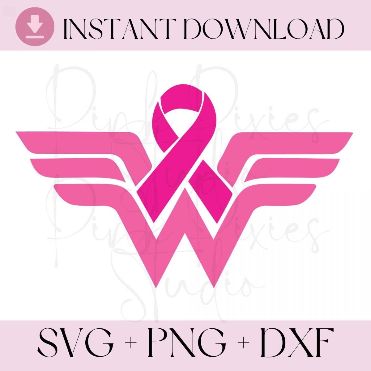 Empowering Breast Cancer Woman in SVG DXF and PNG Formats