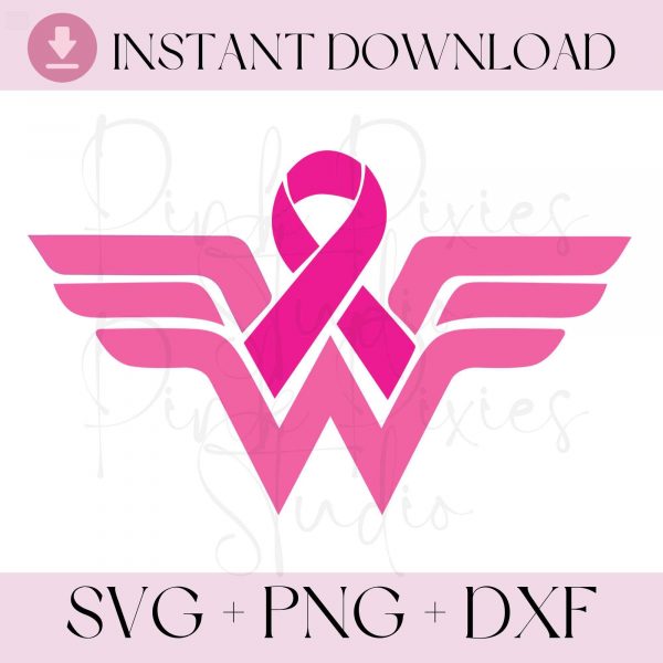 Empowering Breast Cancer Woman in SVG DXF and PNG Formats