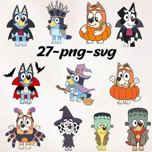 Enchanting Halloween Blue Dog Graphics Stunning PNGs