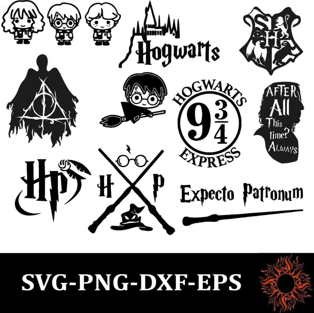 Enchanting Movie Mega Bundle Wizard SVG PNG Files for Shirts Cricut