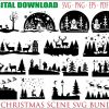 Enchanting Winter Christmas Scene SVG Bundle with Santa Reindeer Deer