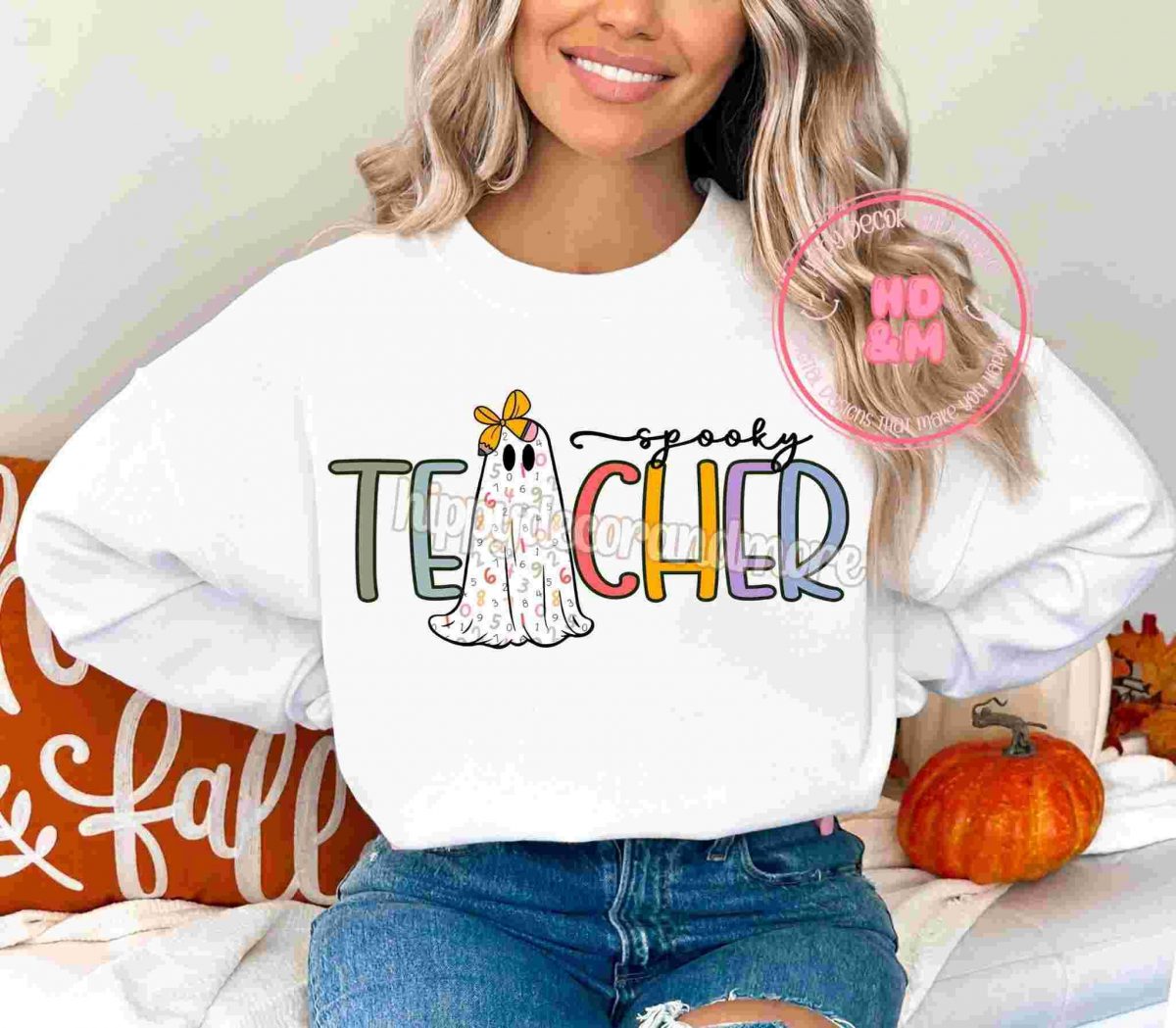 Fall Back to School SVG Ghost PNG Teacher Shirt Design