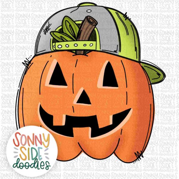 Fall Boy Pumpkin Ballcap SVG PNG Digital Design Handrawn Doodle