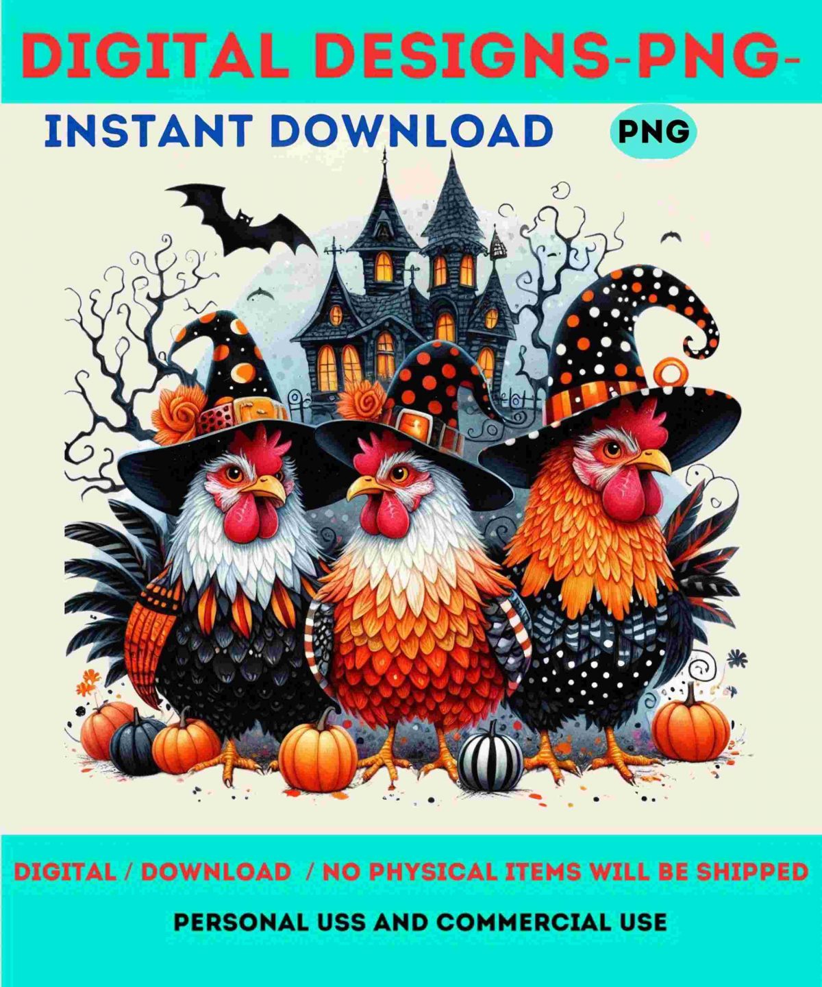 Fall Pumpkin Witch SVG Spooky Chicken Halloween Sublimation Autumn