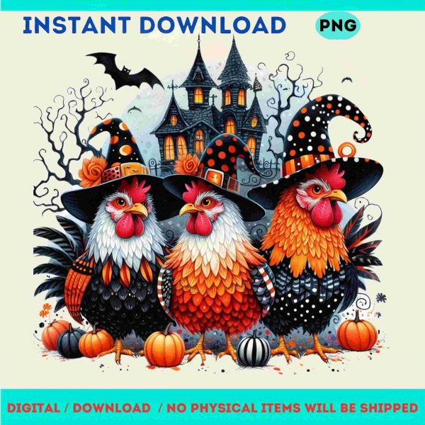 Fall Pumpkin Witch SVG Spooky Chicken Halloween Sublimation Autumn