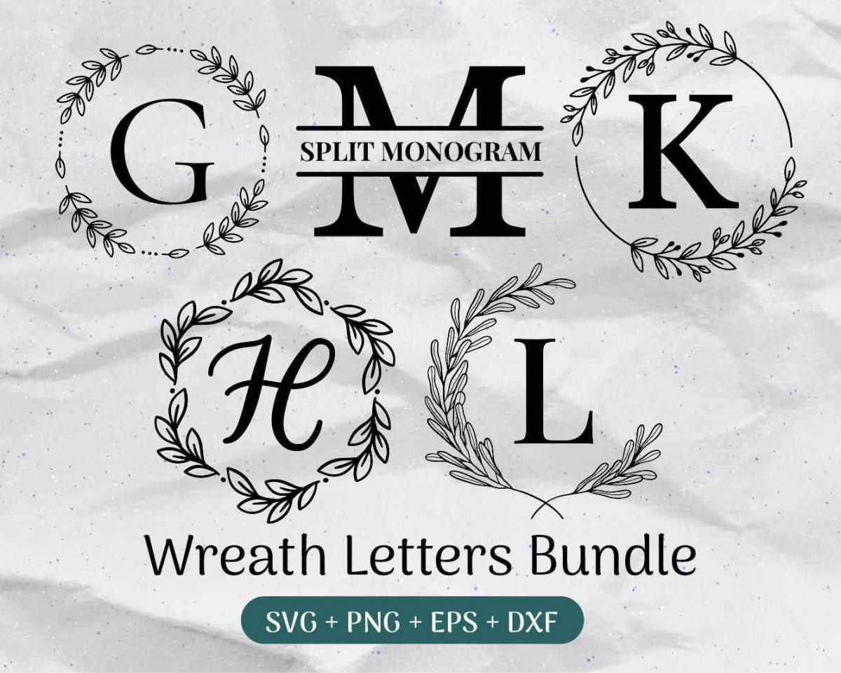 Family Monogram Bundle Last Name Initial SVG Flourish Alphabet