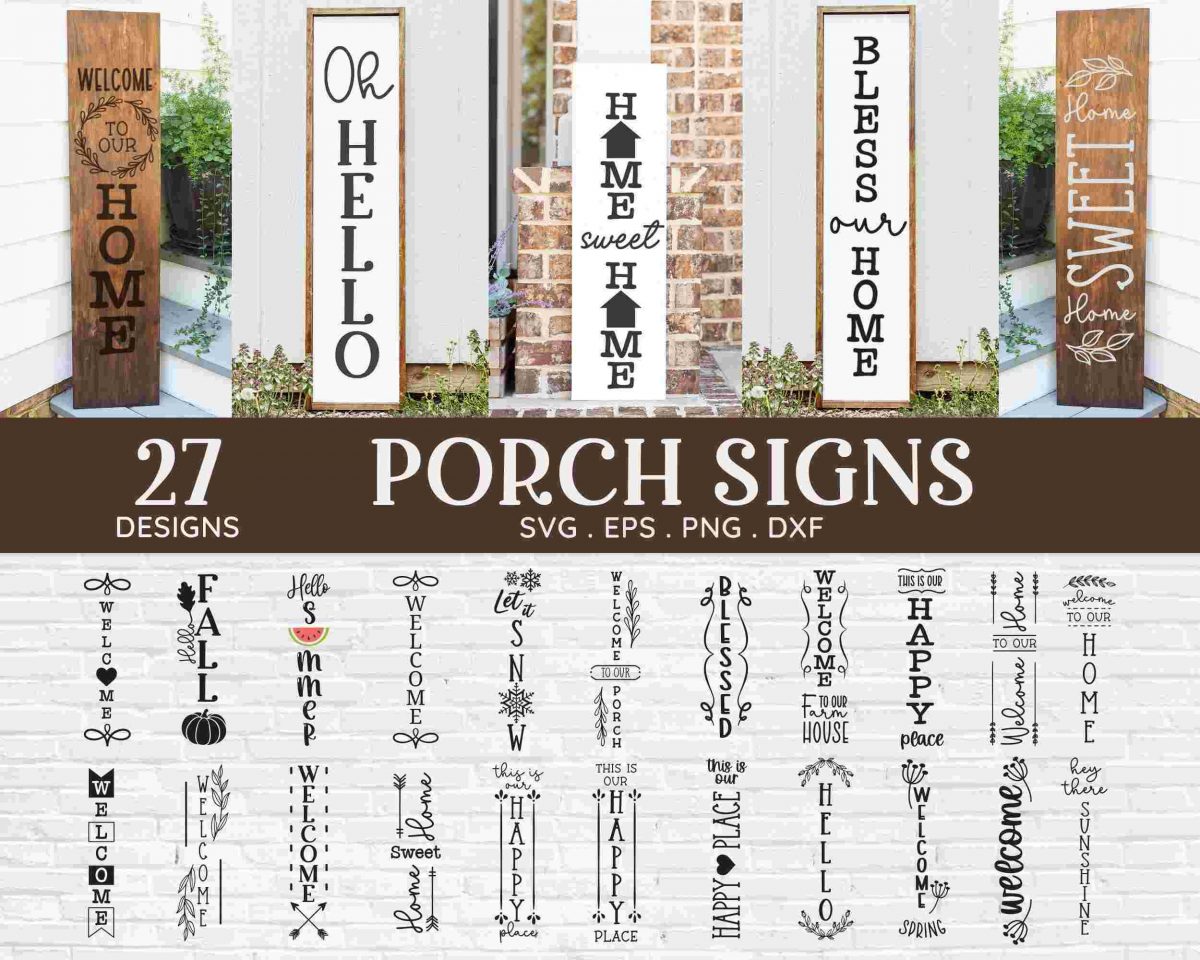 Farmhouse Porch Sign SVG Bundle 50 OFF Buy 4 Vertical Welcome Signs