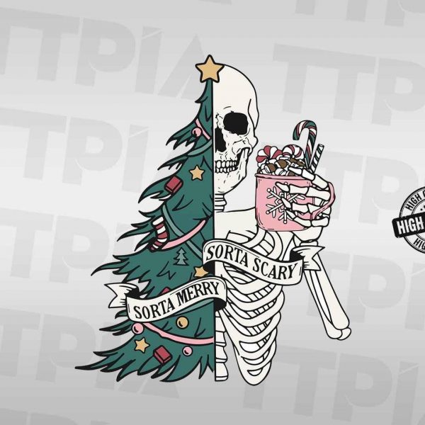 Festive and Frightful Christmas SVG PNG Instant Download for Holiday