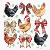 Festive Chicken Christmas Coquette SVG Holiday Farm PNG