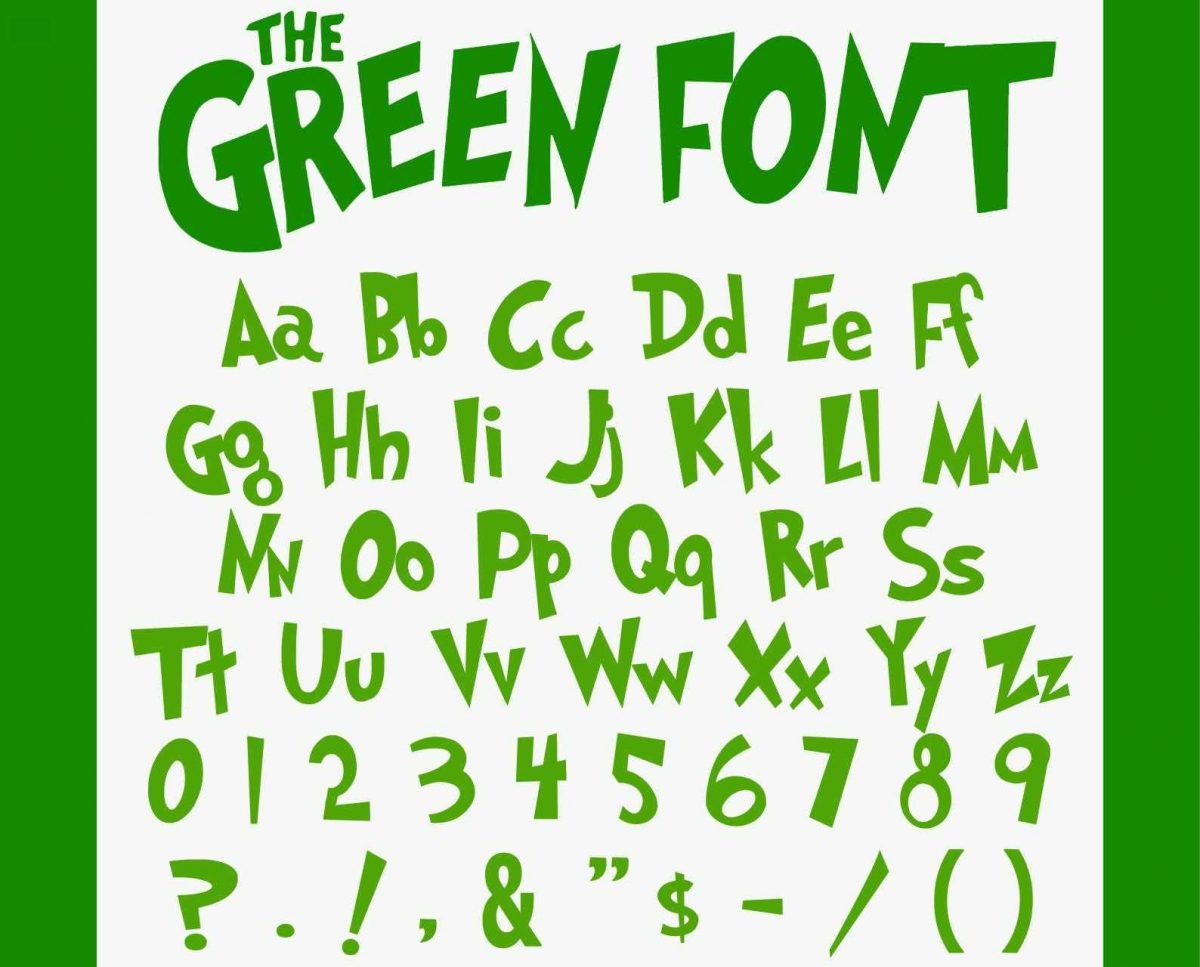 Festive Christmas Alphabet Green Font SVG Cricut More