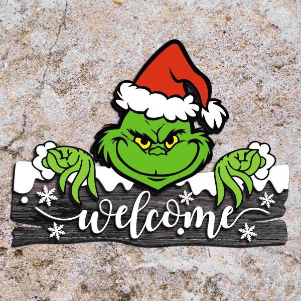 Festive Christmas Cartoon Door Sign Cut Files in SVG PNG