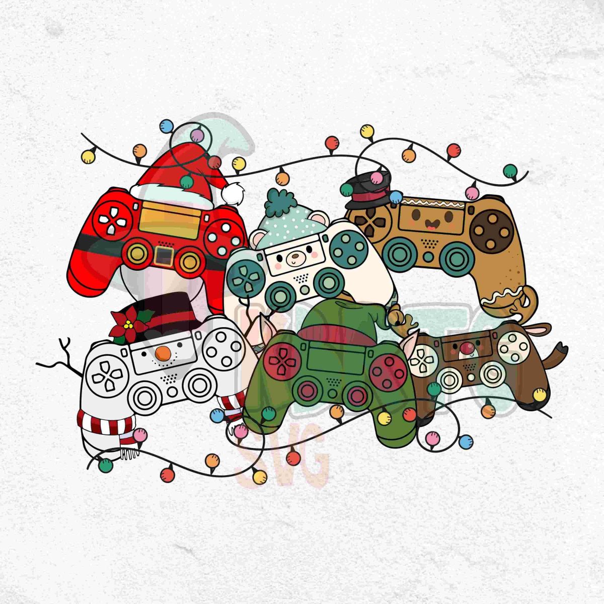 Festive Christmas Controller and Gaming PNG for Kids and Gamers