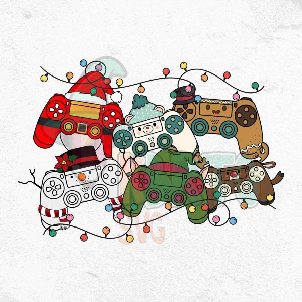 Festive Christmas Controller and Gaming PNG for Kids and Gamers