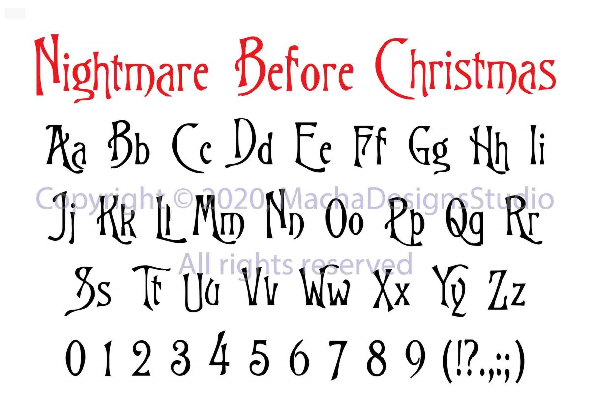 Festive Christmas Font SVG Printable Clipart Digital Download