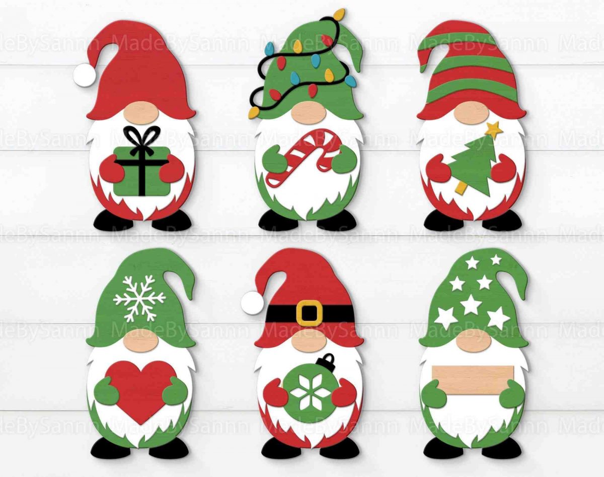 Festive Christmas Gnome Bundle SVG Decor Ornaments for CriCut