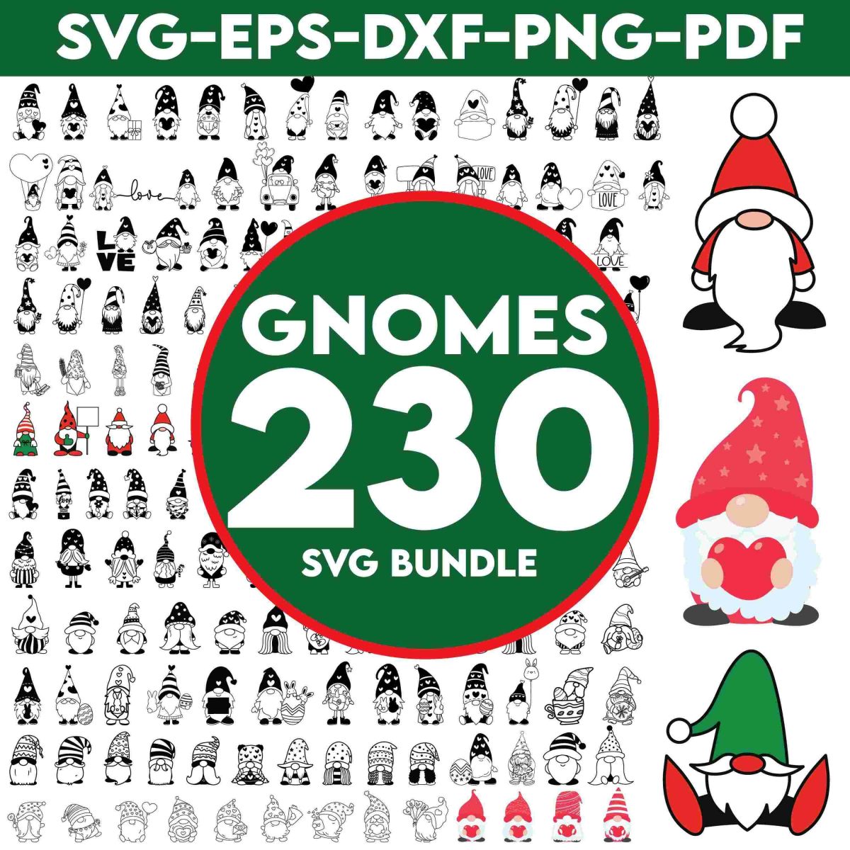 Festive Christmas Gnomes SVG Bundle for Holiday Cheer