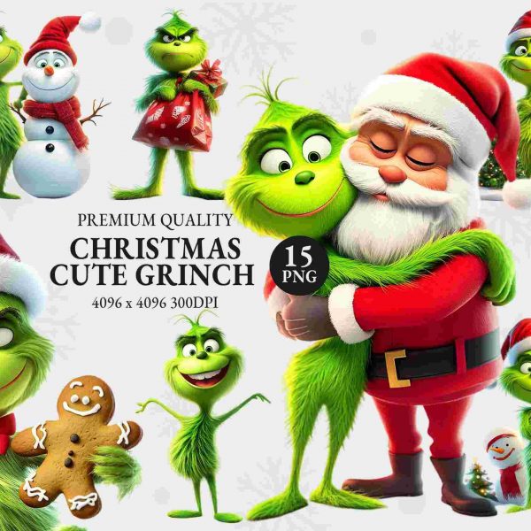 Festive Christmas Grinch Clipart Xmas Winter Fantasy PNG Images