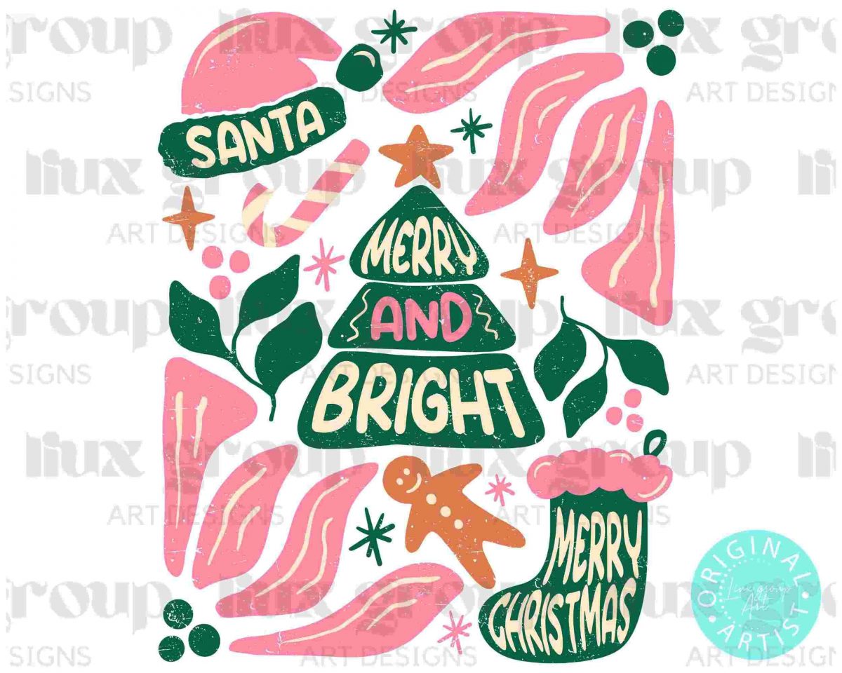 Festive Christmas Hand Drawn SVG PNG Designs